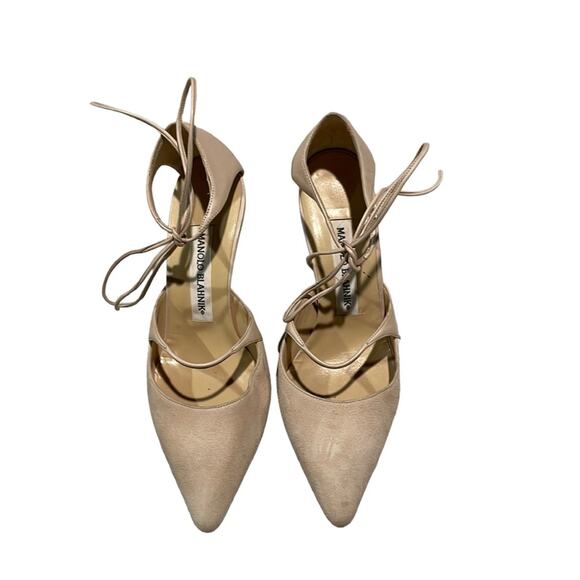 Manolo Blahnik blush lace up heels size 36 - Picture 2 of 7